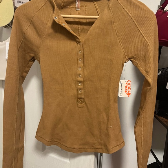 Free People Movement Knit Kick Off Layer Long Sleeve Fitted Henley - Picture 2 of 3